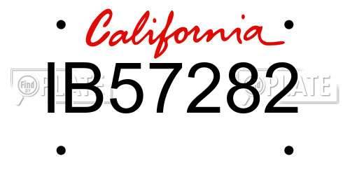 IB57282 California License Plate