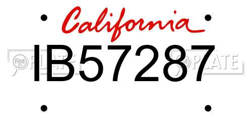 IB57287 California License Plate