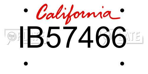 IB57466 California License Plate