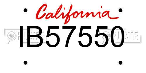 IB57550 California License Plate