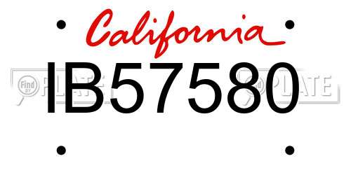IB57580 California License Plate