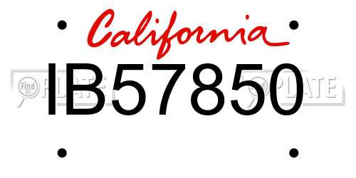 IB57850 California License Plate