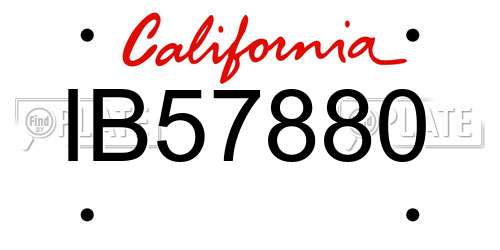 IB57880 California License Plate