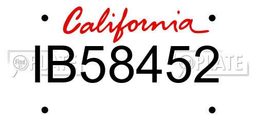 IB58452 California License Plate