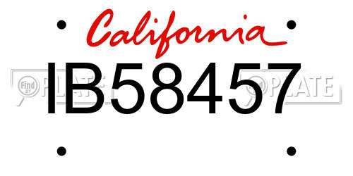 IB58457 California License Plate