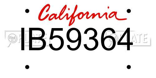IB59364 California License Plate