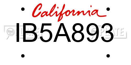 IB5A893 California License Plate