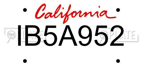IB5A952 California License Plate