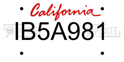 IB5A981 California License Plate