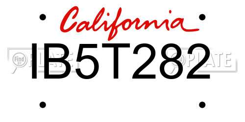 IB5T282 California License Plate