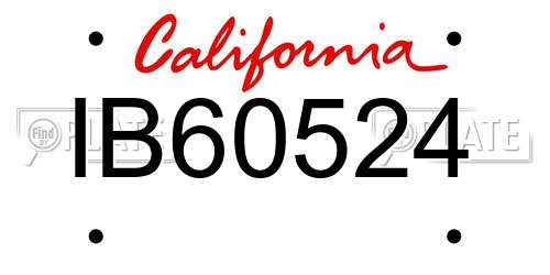 IB60524 California License Plate