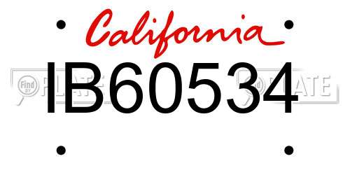 IB60534 California License Plate