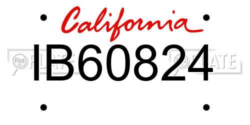 IB60824 California License Plate