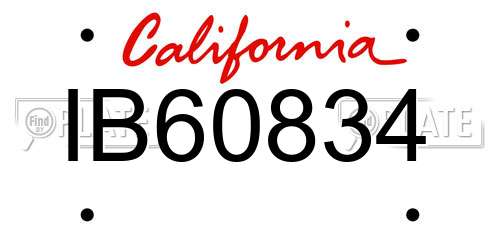 IB60834 California License Plate