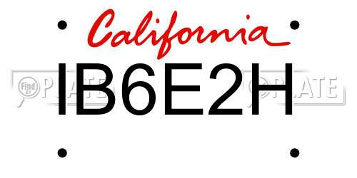 IB6E2H California License Plate
