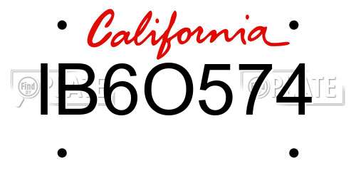 IB6O574 California License Plate