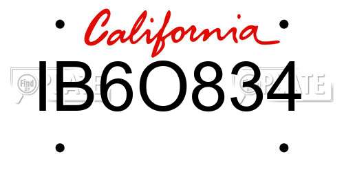 IB6O834 California License Plate