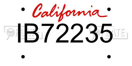 IB72235 California License Plate