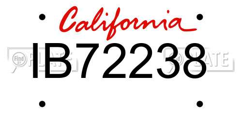 IB72238 California License Plate