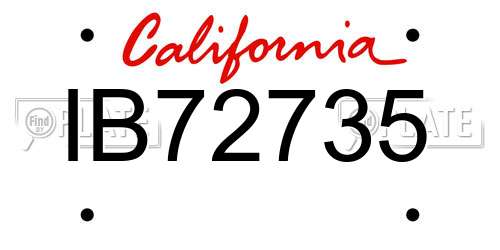 IB72735 California License Plate