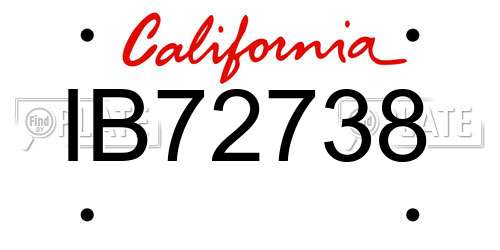 IB72738 California License Plate