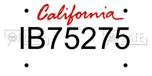 IB75275 California License Plate