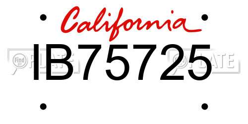 IB75725 California License Plate