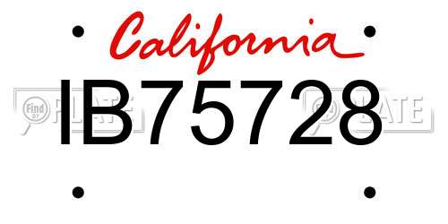 IB75728 California License Plate