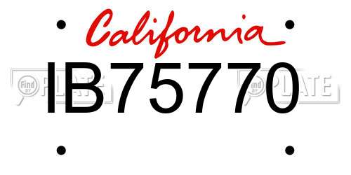 IB75770 California License Plate