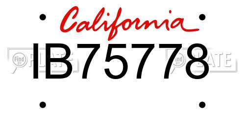 IB75778 California License Plate
