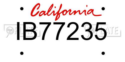 IB77235 California License Plate