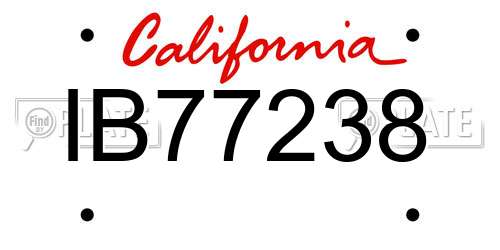 IB77238 California License Plate