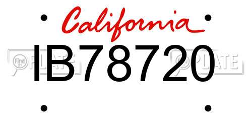 IB78720 California License Plate