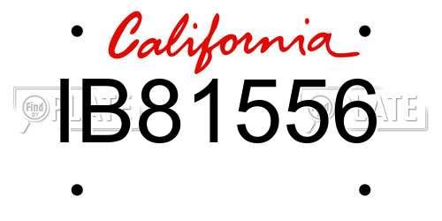 IB81556 California License Plate