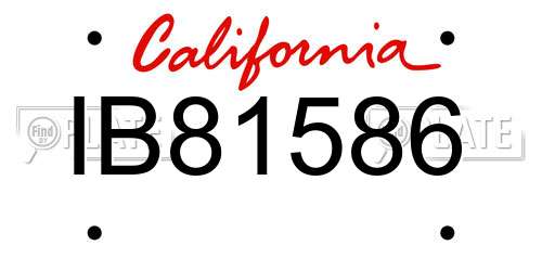 IB81586 California License Plate