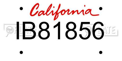 IB81856 California License Plate