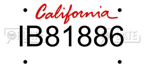 IB81886 California License Plate