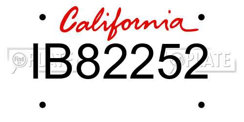 IB82252 California License Plate