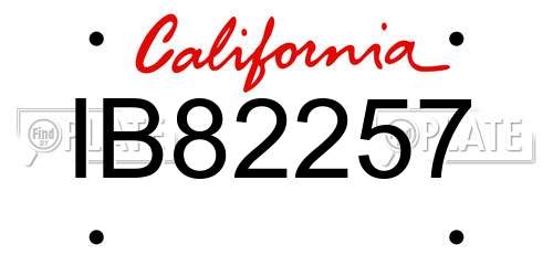 IB82257 California License Plate