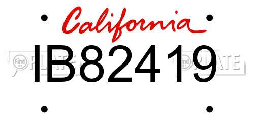 IB82419 California License Plate