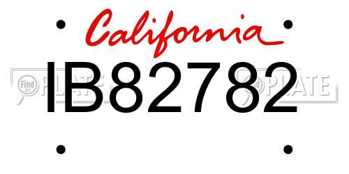 IB82782 California License Plate