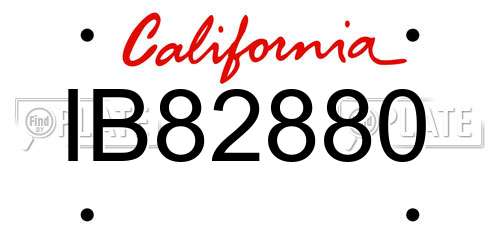 IB82880 California License Plate