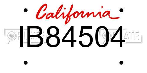 IB84504 California License Plate