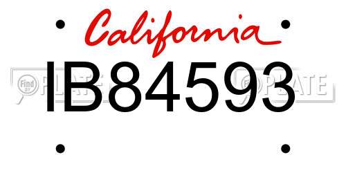 IB84593 California License Plate
