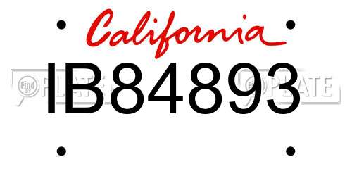 IB84893 California License Plate