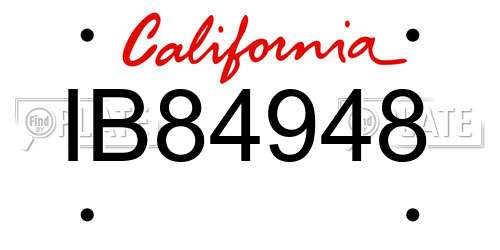 IB84948 California License Plate