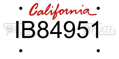 IB84951 California License Plate
