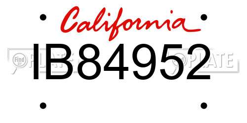 IB84952 California License Plate