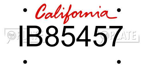 IB85457 California License Plate