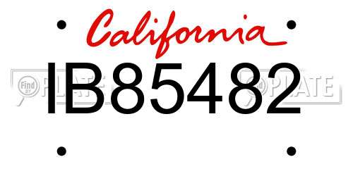 IB85482 California License Plate